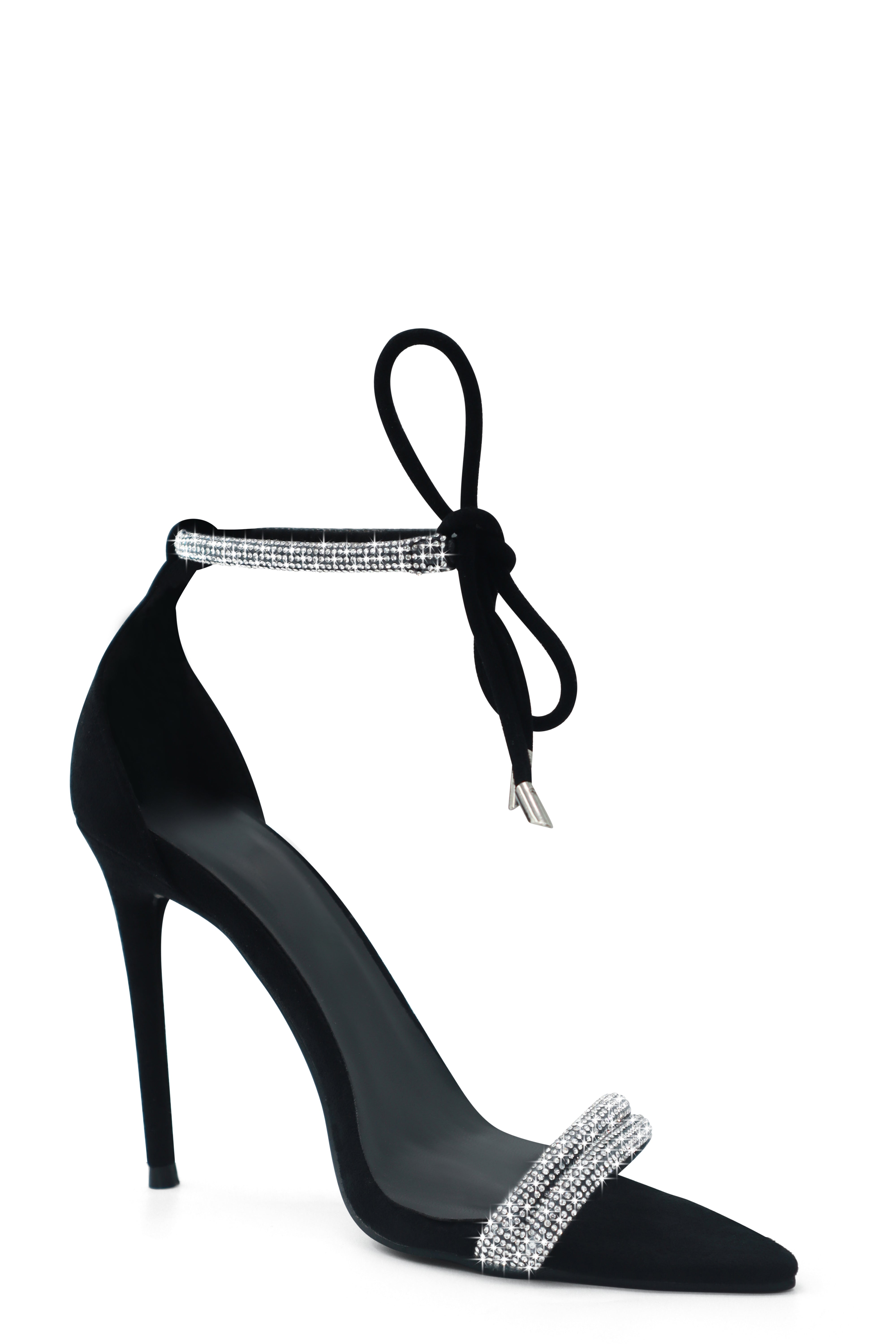 Martinez Black - Pointed toe Sandals Heels